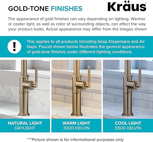 Miniatura 11 de KRAUS Bolden Grifo de filtro de agua potable de una sola manija para ósmosis inversa o sistema de filtración de agua en bronce champán antiguo sin