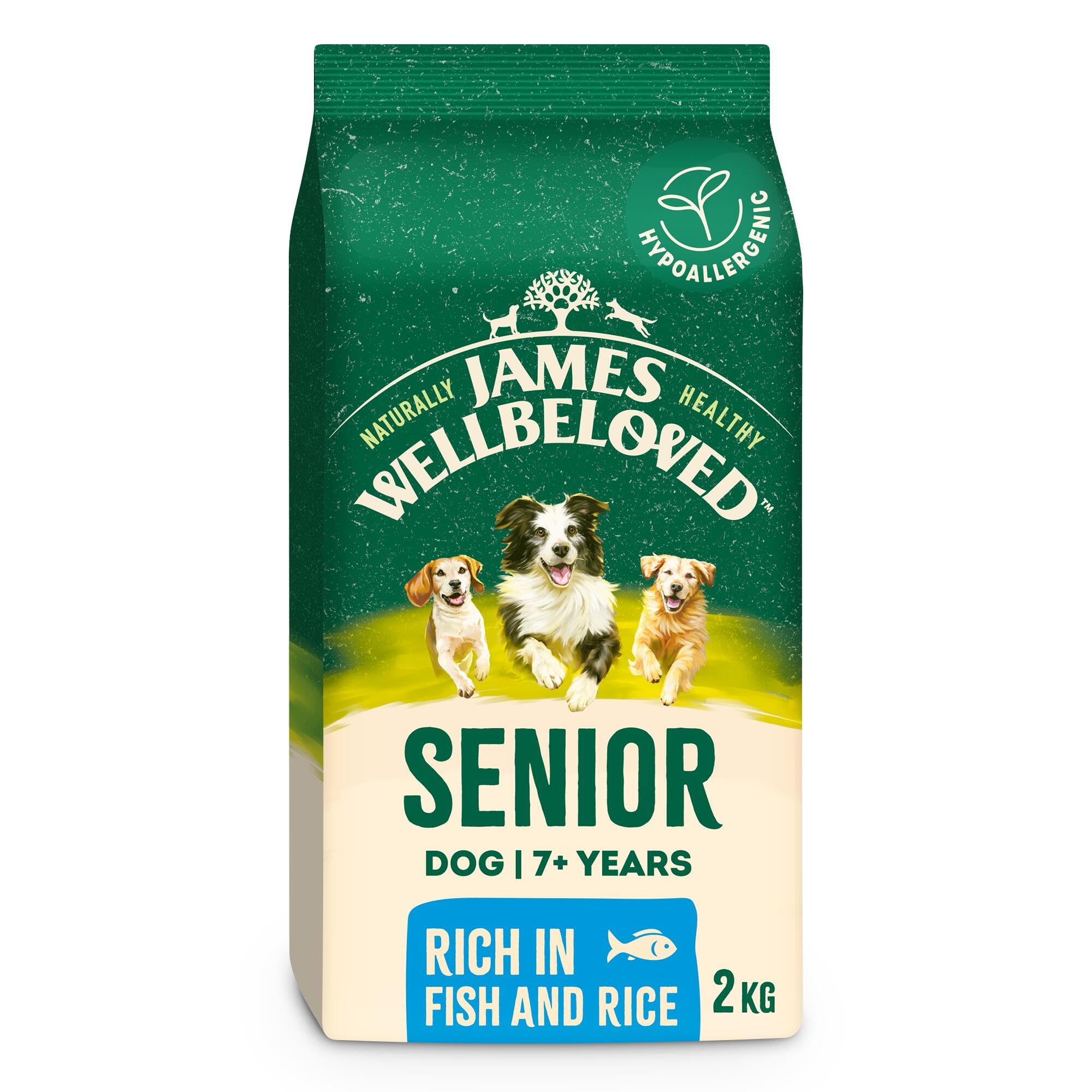 James Wellbeloved Dog Senior Hypoallergenic Dry Food Fish and Rice 2 kg