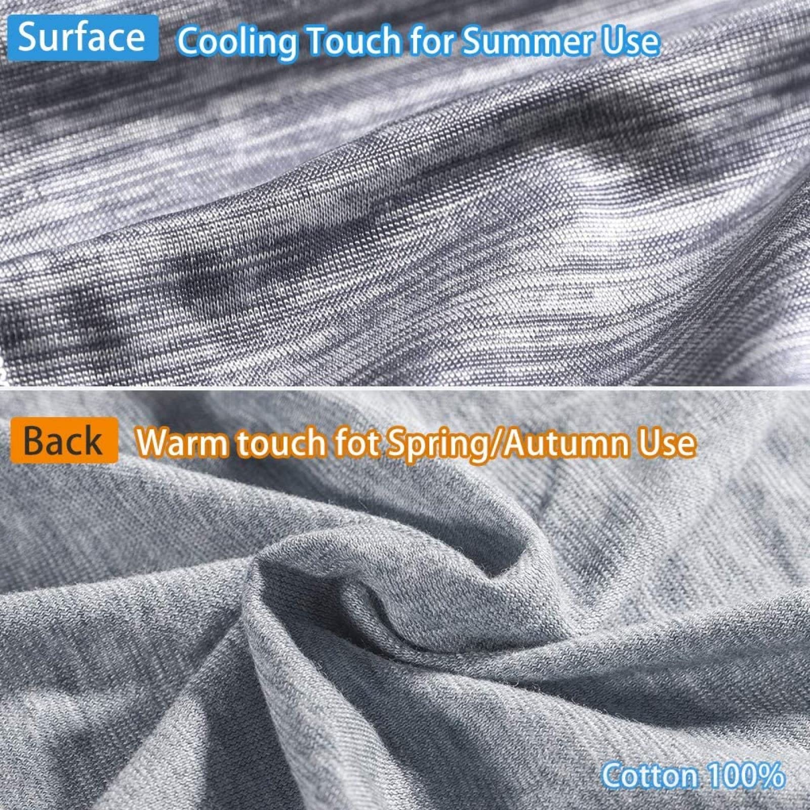 Coperta di Raffreddamento Estate Leggera Coperta Fresca Tessuto Rimani Fresco al Tocco Morbido Anti-allergia Leggera,Blue-180X200cm (Grigio 180X200cm)
