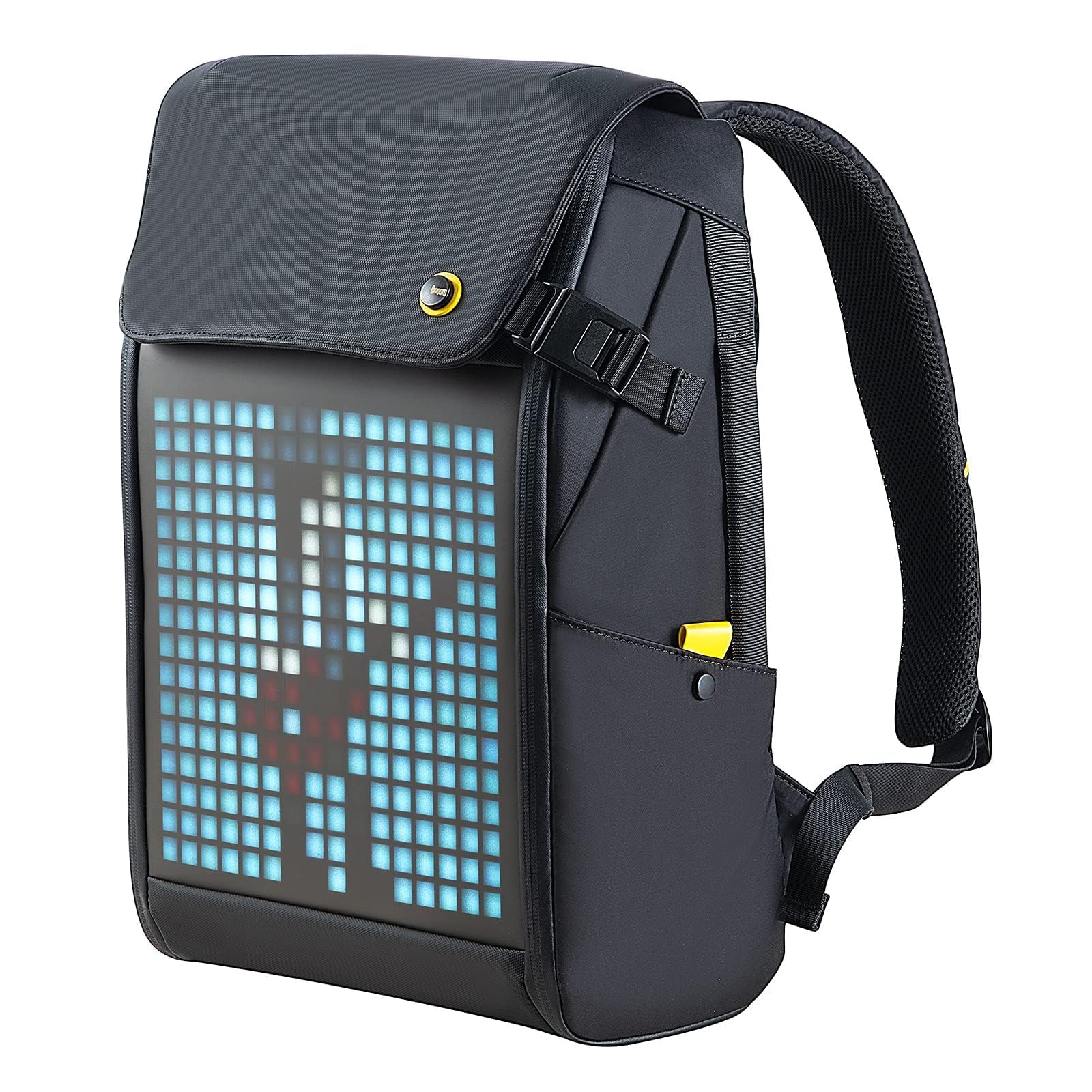 Pixoo Pixel Art Laptop Backpack Men, 15 Inch Waterproof School Backpack Laptop Backpack Bag Ladies Daypack with 16X16 RGB LED Screen for Men Women School Work Travel, Black