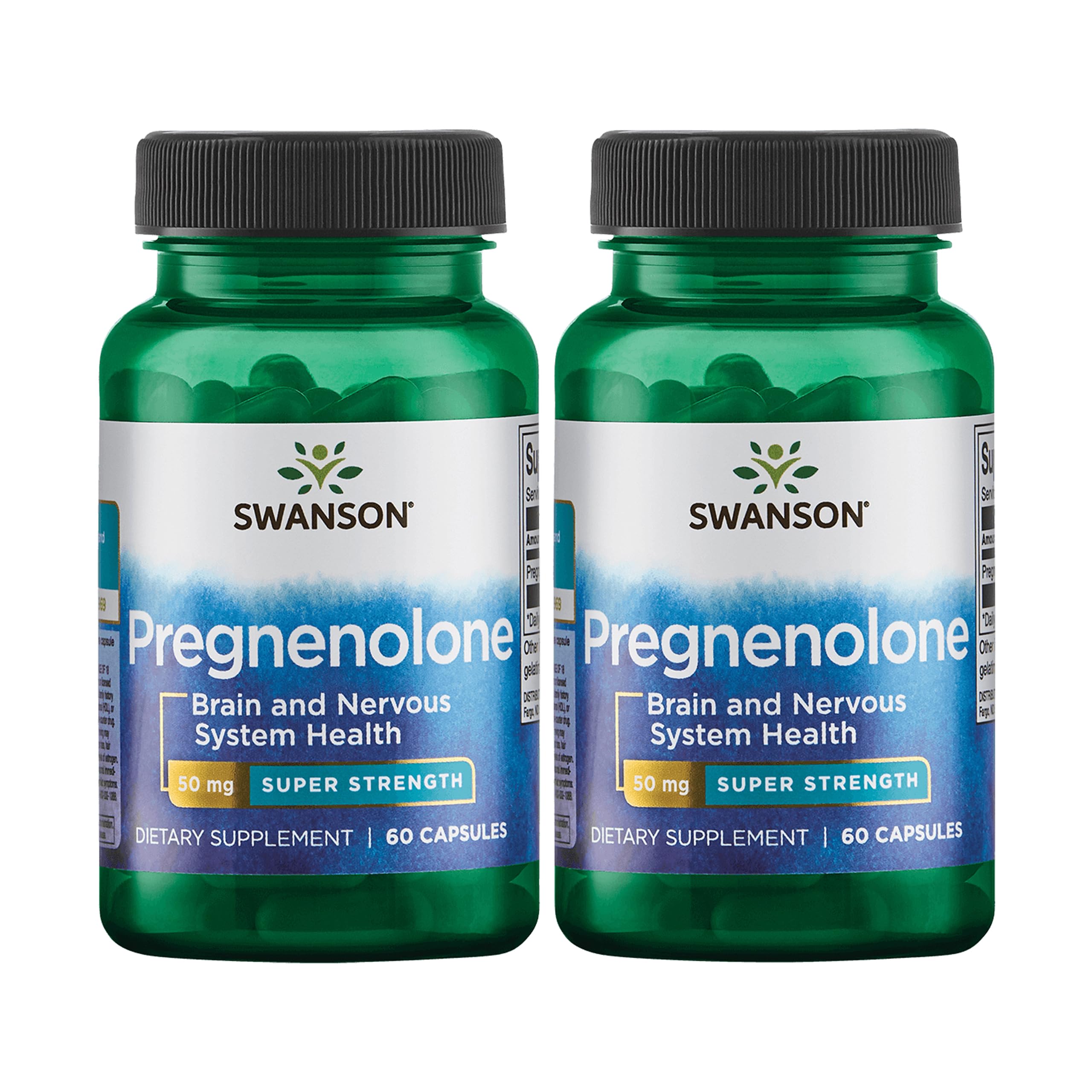Swanson Pregnenolone - Super Strength 50 mg 60 Caps (2 Pack)