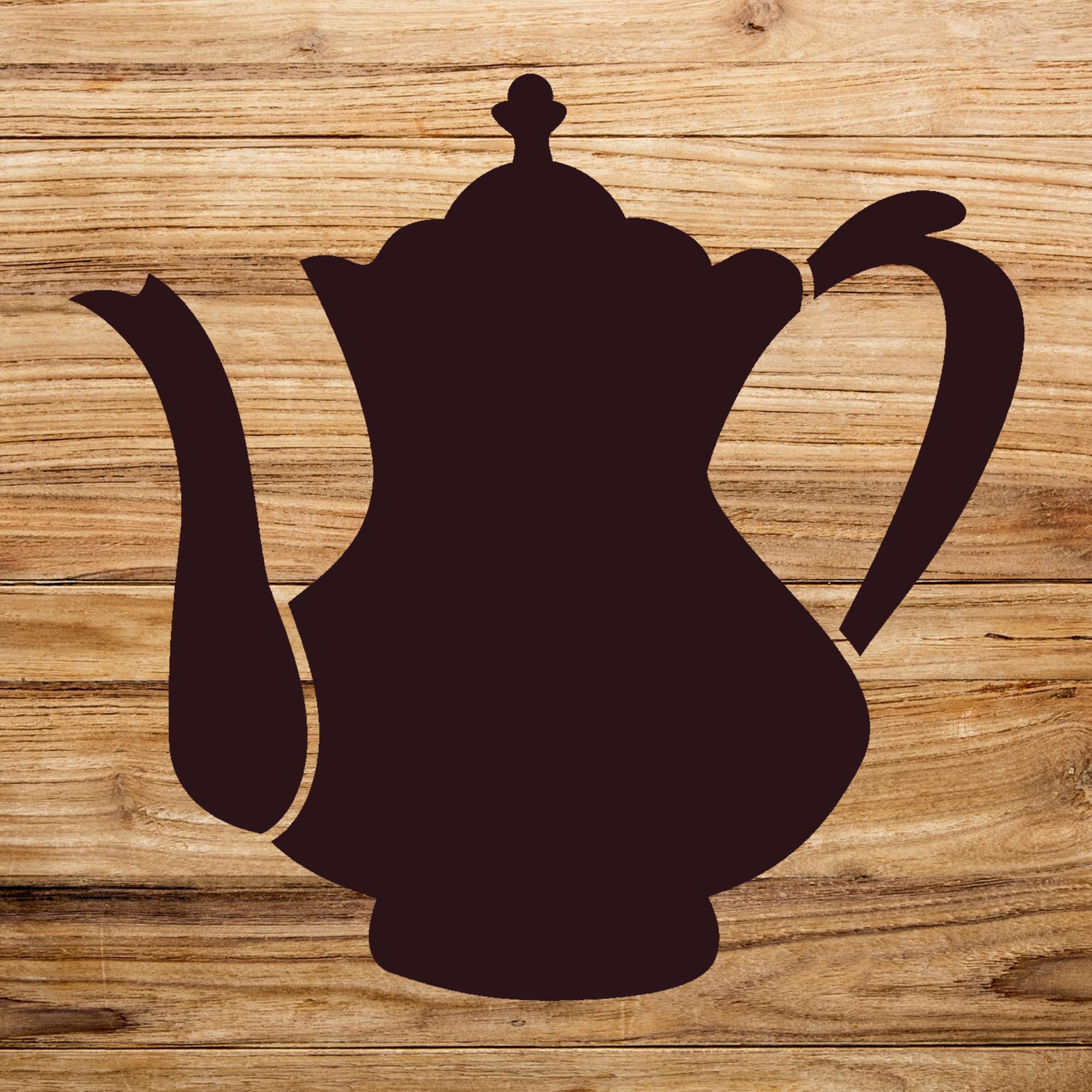 Teapot Stencil Pattern for Crafts and Home Decor, Reusable Mylar Template, Ideal for Painting Wood Signs and Creating Whimsical Designs - Size A2 (16.5