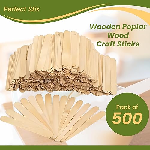 Miniatura 3 de Perfect Stix Palitos de madera de álamo para artesanía. Tamaño gigante, 6 x 34, madera, madera de álamo natural, 500 unidades. Artesanía multiusos,