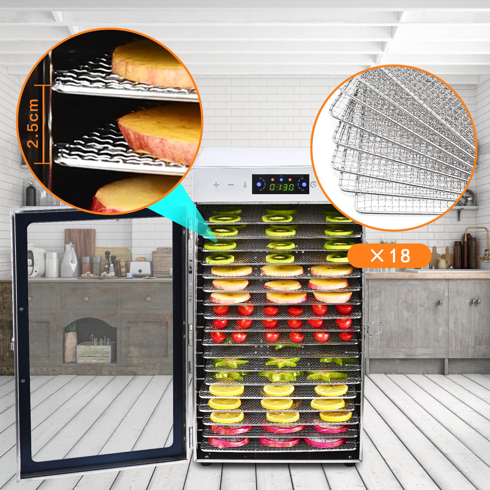Amazon.co.jp: Iproods フードドライヤー 食品乾燥機 18層 ステンレス