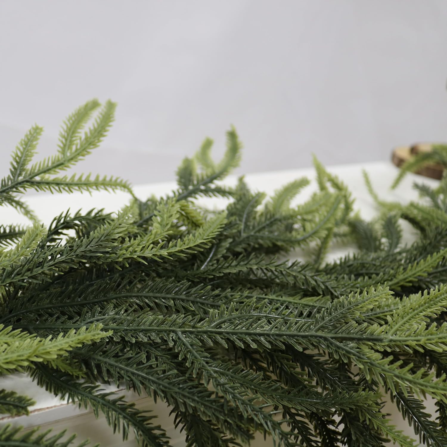 6ft Christmas Norfolk Pine Garlands, Real Touch Winter Pine Garland, Artificial Nature Touch Greenery Garland for Table,Mantle, Wall, Indoor, Outdoor Christmas Decorations - Image 8