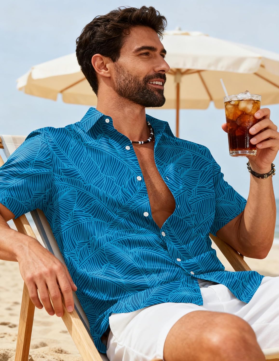 COOFANDY Mens Hawaiian Shirts Short Sleeve Button Down Aloha Shirts Summer Vacation Beach Shirts - Image 3