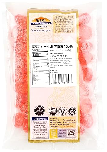 Miniatura 2 de Caramelo de fresa Rani 7oz (200g)  Indian Tasty Treats  Vegano  Apto para gluten  Sin OMG  Origen indio