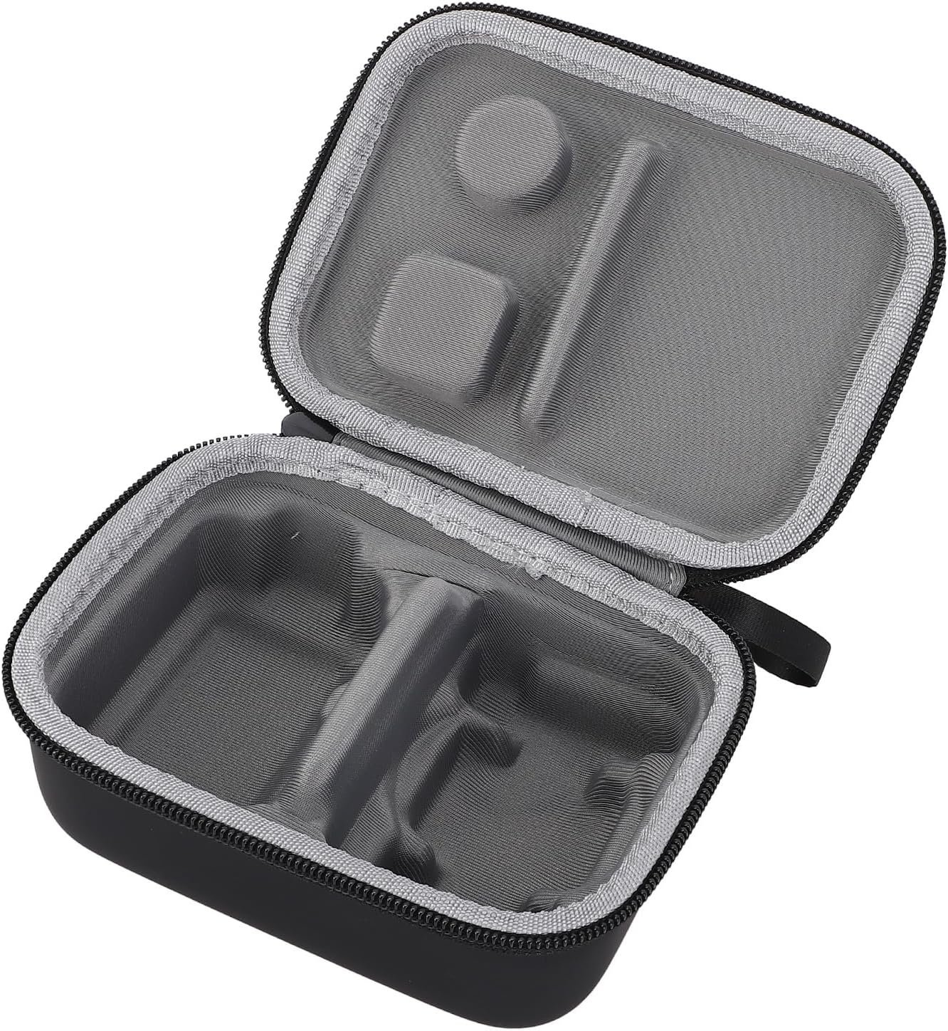 Luqeeg Soft Dividers, Hard Shell Camera Handbag with Water Proof Zips, and EVA Material, Accommodates ACTION 5 Pro 4 3 Cameras, Storage Bag for Batteries and Accessories (Black)