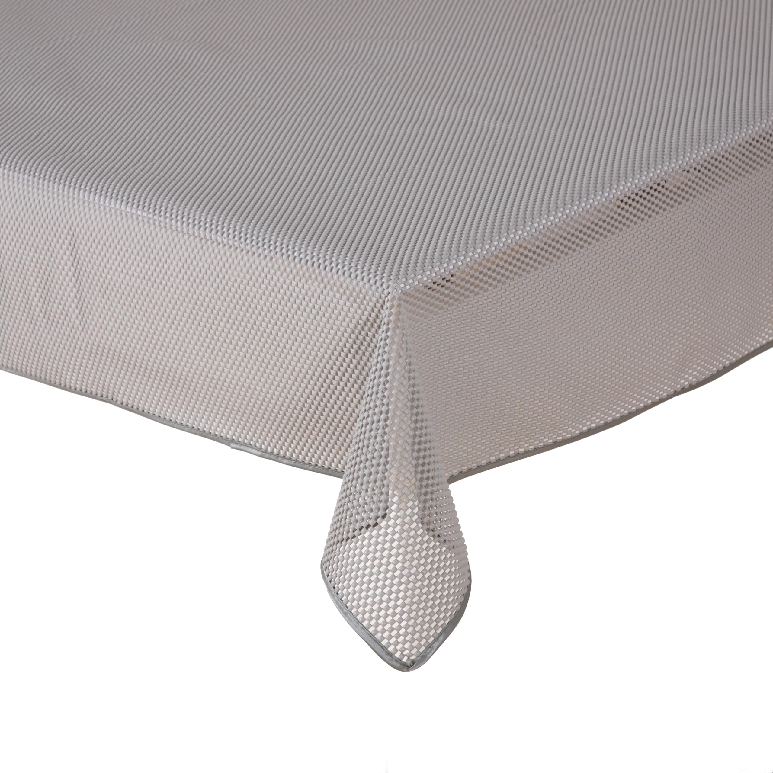 Tischdecke Outdoor Wetterfest, rutschfest & UV-Beständig in 7 Farben - Karo-Design - Weichschaum PVC Tischdecke Abwaschbar & Waschbar bei 30°C - Gartentischdecke Rechteckig 130x220 cm Hellgrau