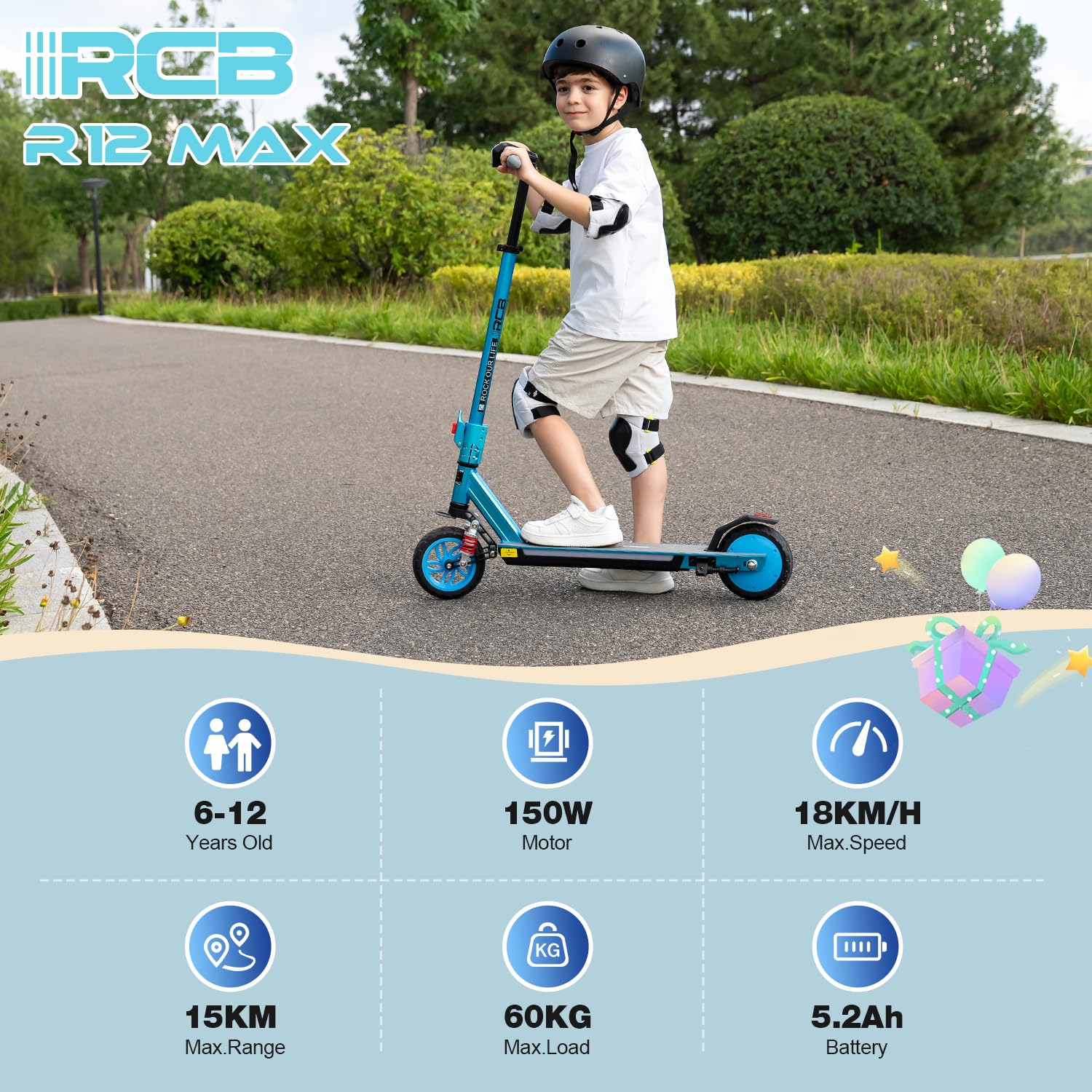 Monopattino Elettrico RCB R15 Per Bambini – 250W, 25.2V, Ruote 5.5