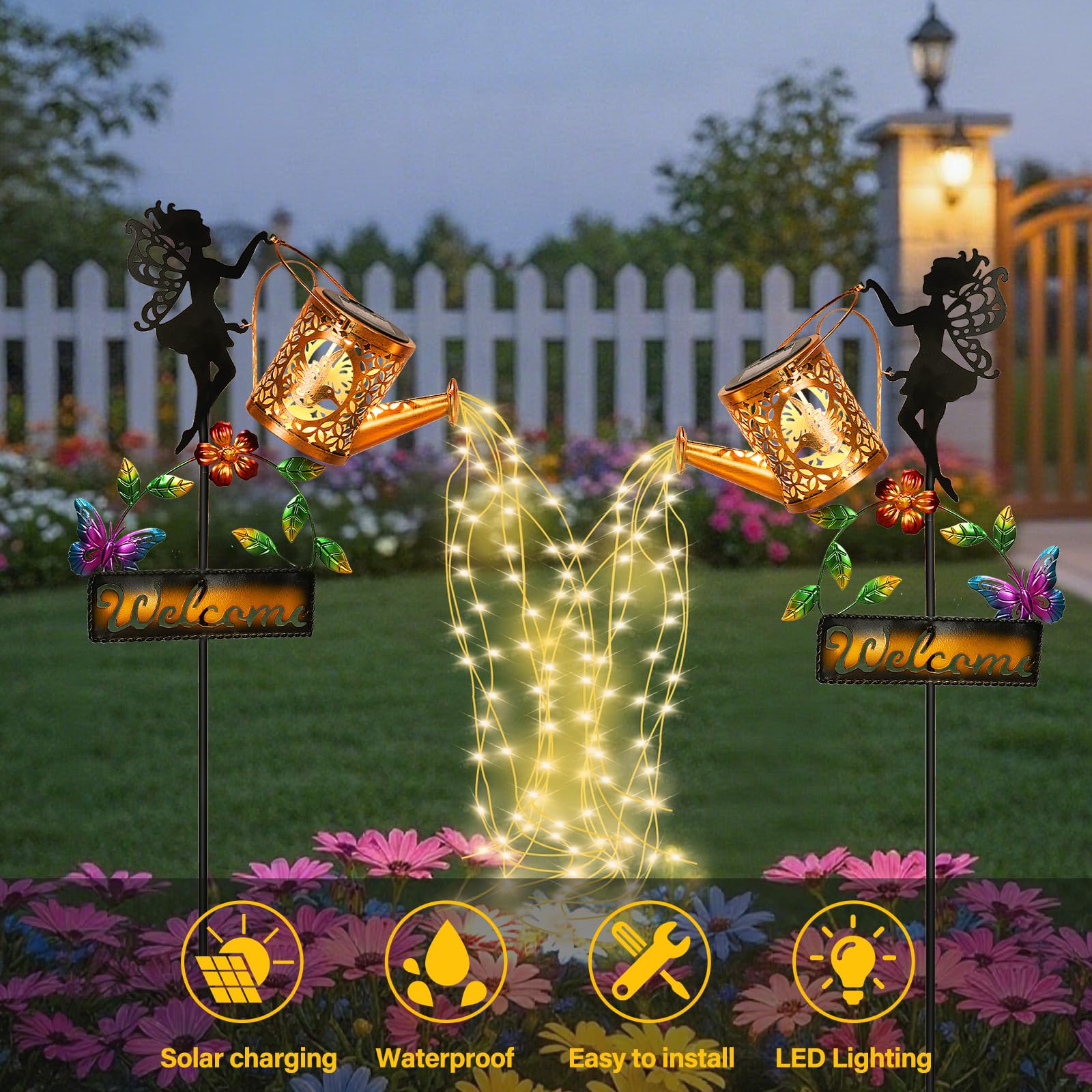 Luci Solari Decorative Esterno Catena Luminosa 200 LED Giardino Balcone Natale Terrazzo Nestx 87753033