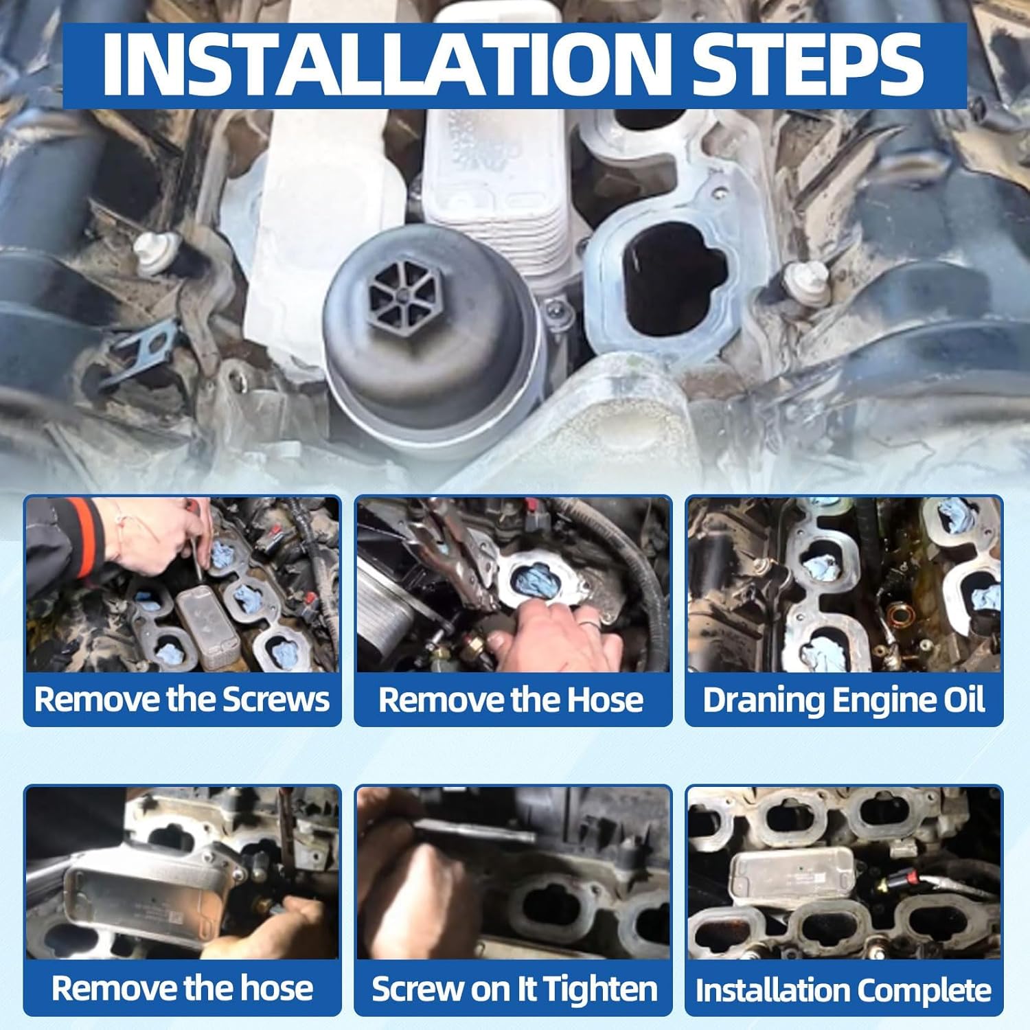 MITZONE Oil Cooler Filter Housing Compatible with 2005-2014 Volkswagen Beetle Golf Jetta Rabbit Passat Audi TTRS 2.5L Replace 07K115397D