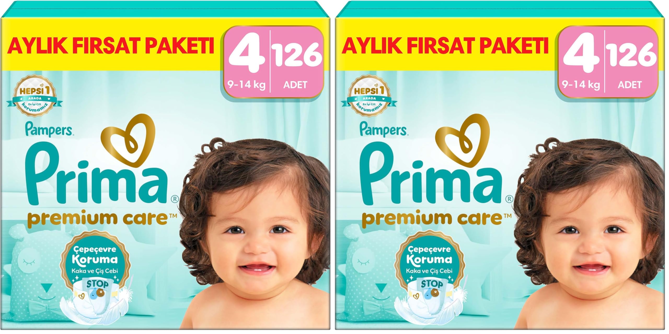 Prima Bebek Bezi Premium Care 4 Numara 126 Adet Aylık Fırsat Paketi (2 paketi)