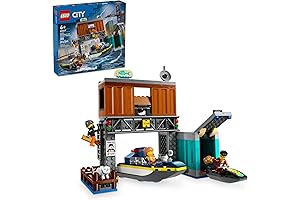 LEGO City Police Speedboat and Crooks’ Hideout Fun Boat Toys Playset