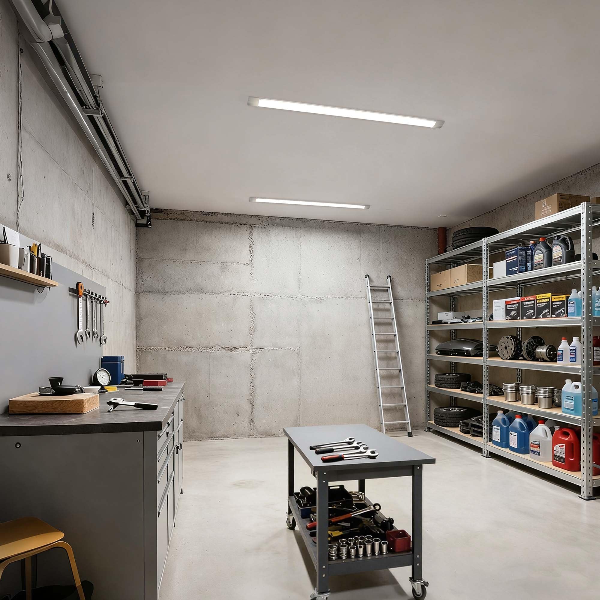 Ledvion - 10er set, Feuchtraumleuchte LED, 120cm, IP20, 30W, 120 lm/W, Neutralweiss, 4000K, Koppelbar, kellerleuchte, deckenleuchte, garagenbeleuchtung, werkstattbeleuchtung