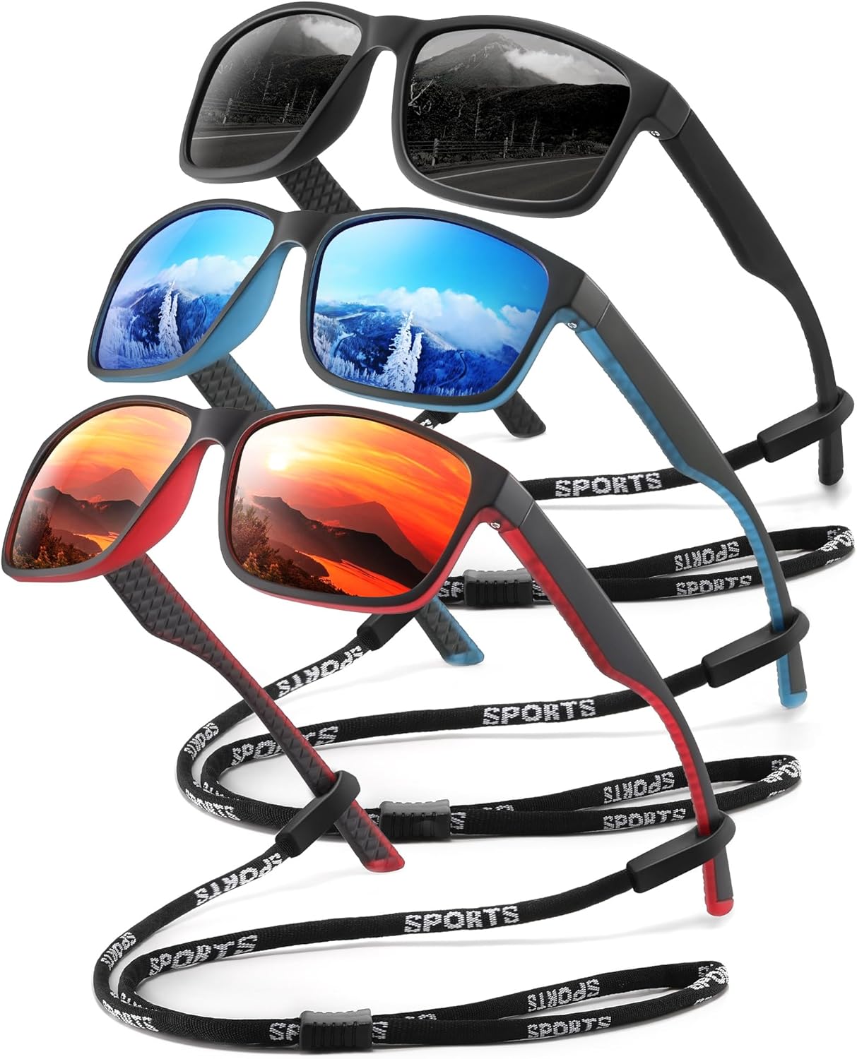 Black Polarized Sunglasses Men – Mens/Womens Sunglasses with UV Blocking for Driving and Hiking