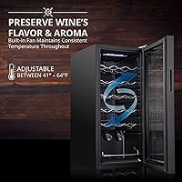 Vista 6 de Ivation Refrigerador de vino con compresor de 18 botellas con sistema de refrigeración de control inteligente de aplicación Wi-Fi Refrigerador