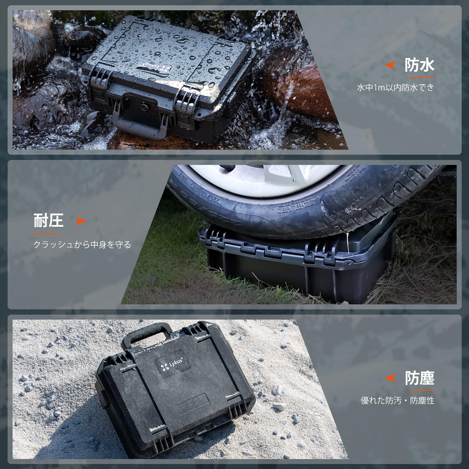 Amazon.co.jp: Lykus HC-3511 防水ハードケース 格子状カットスポンジ