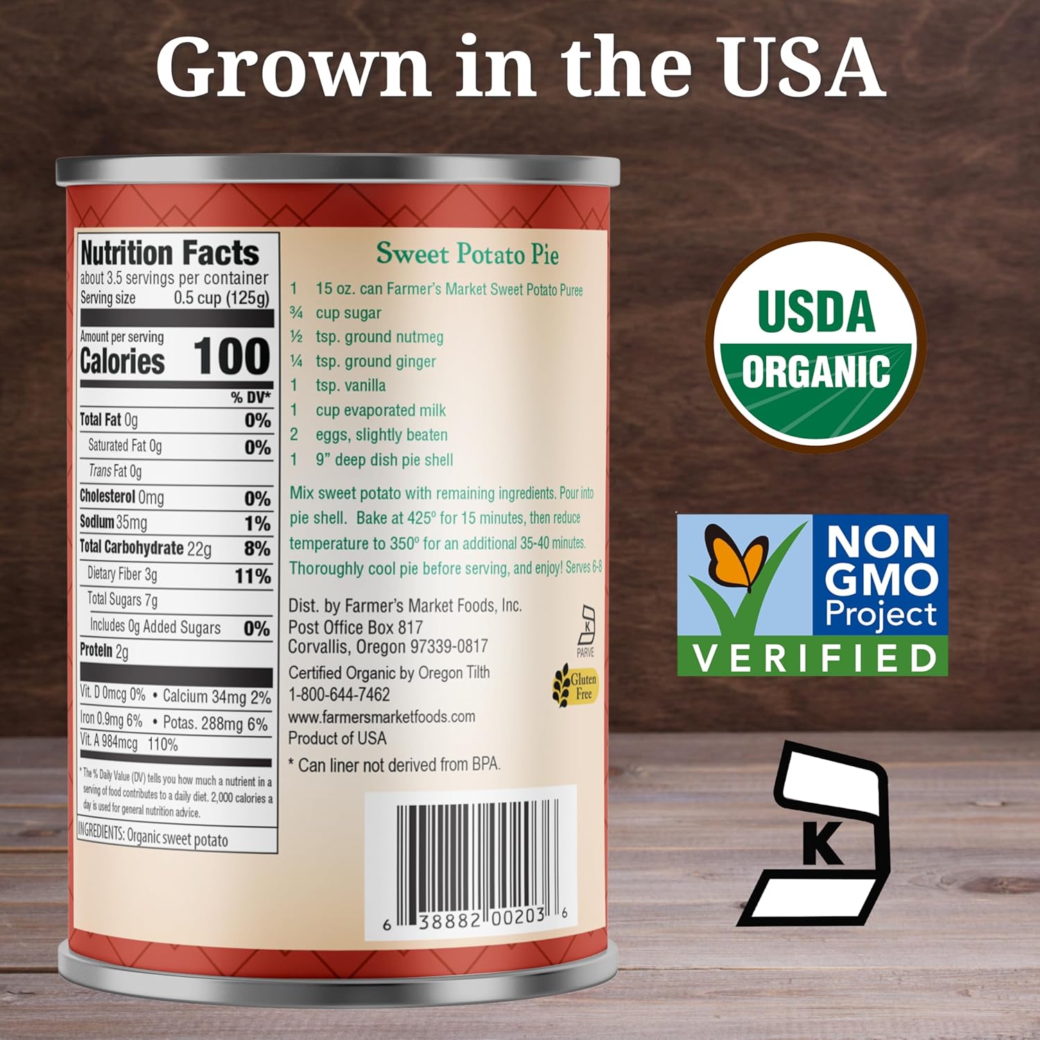 Farmer's Market Organic Sweet Potato Puree, 15 Ounce (Pack of 12)