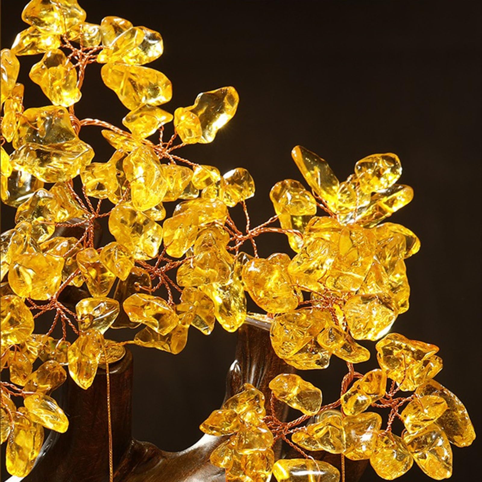 Árbol de cristal/Árbol del dinero Árbol de la riqueza de cristal, decoración de Feng Shui, adorno de repollo de jade de imitación de la fortuna de las cuatro estaciones, árbol de cristal de sapo de la