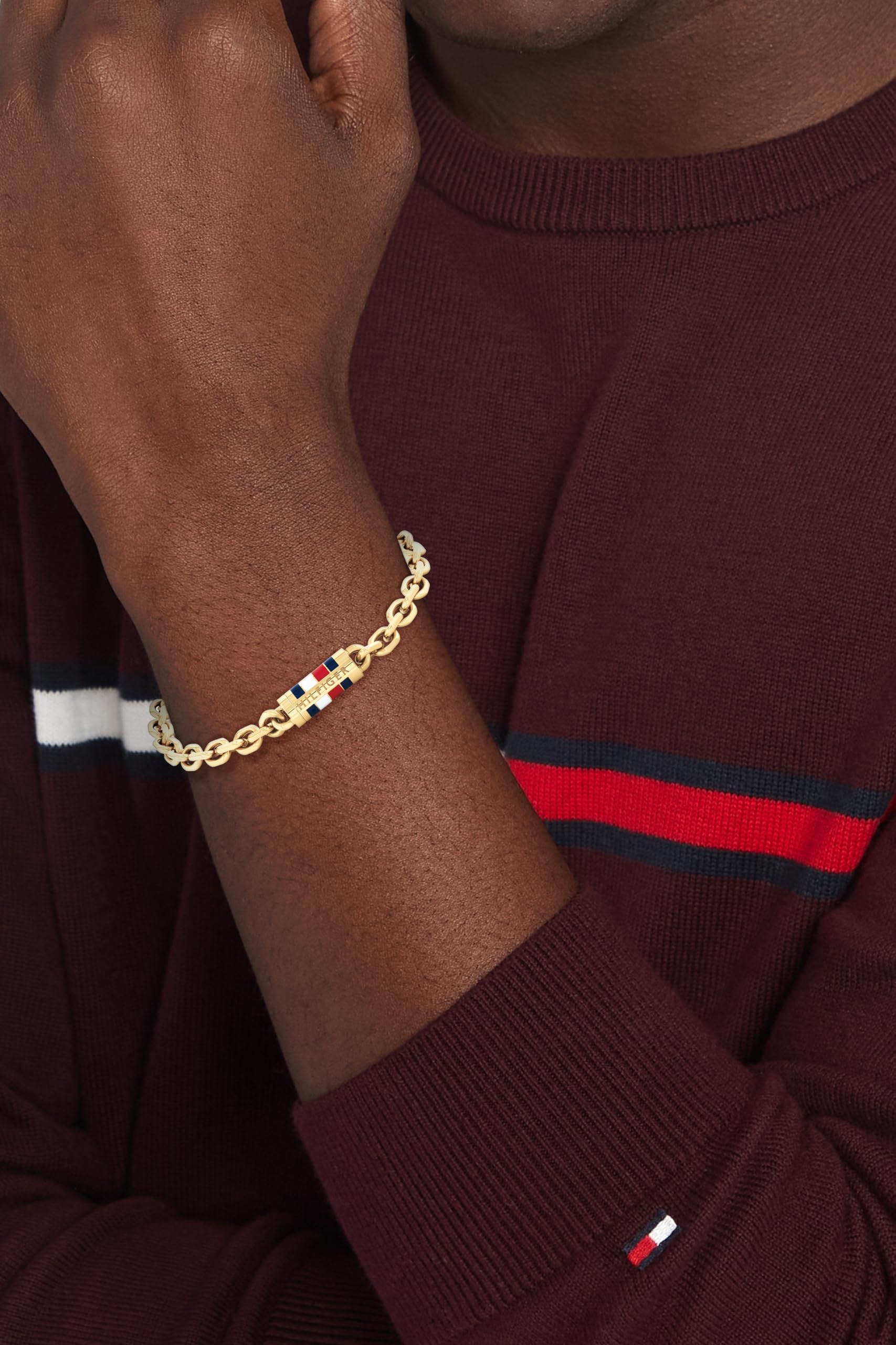 Tommy Hilfiger Biżuteria męska bransoletka łańcuszkowa z żółtego złota - 2790653S