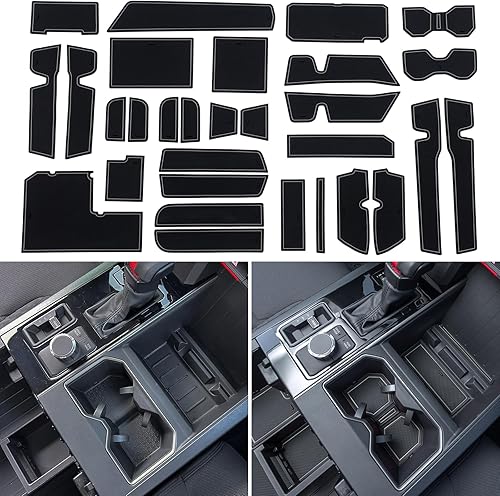 TOPINSTALL Revestimientos de goma de alta calidad compatibles con Toyota Tundra 2022-2024 2025, accesorios antideslizantes y antipolvo, tapetes para
