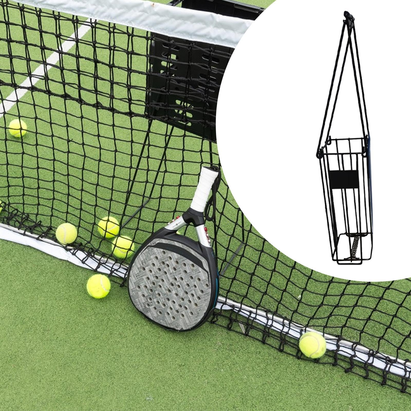 Milageto Recolector de Pelotas de Tenis Pickleball para Principiantes, Soporte para Canasta de Entrenamiento