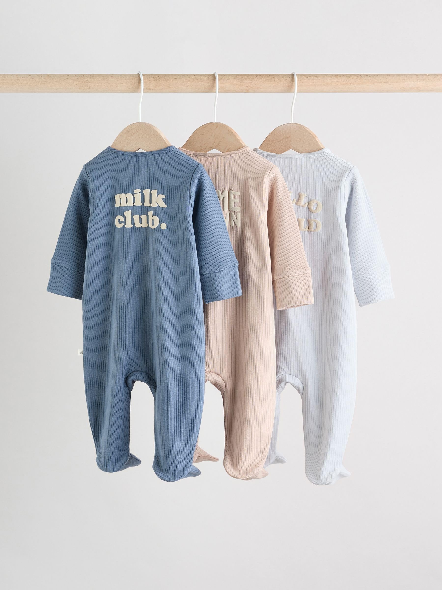 NEXT Bebés niño Pack de 3 Pijamas de Animales con Eslogan