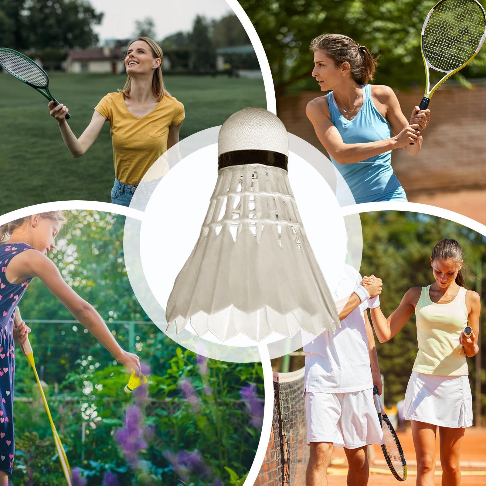 Lot De 12 Volants De Badminton En Plume D'oie – Entraînement, Compétition, Vol Stable, Base Renforcée, Pour Intérieur/extérieur