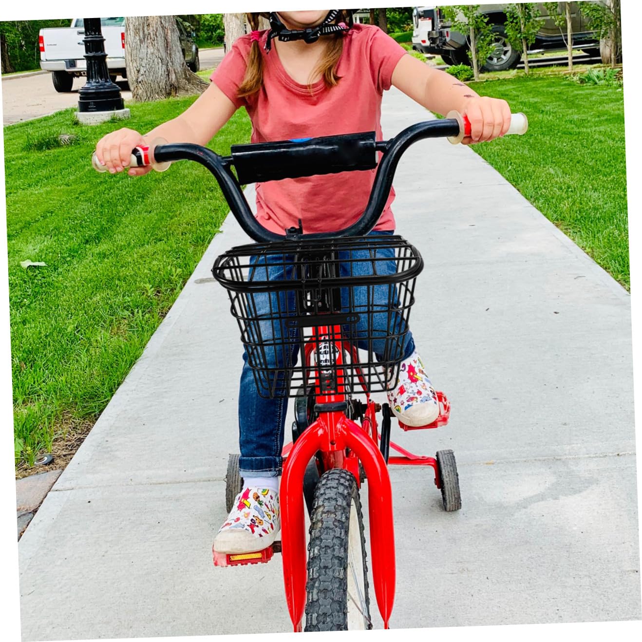 TOYANDONA Cestino Anteriore in Acciaio Inox per Bici e Veicoli Elettrici Ampia capacità e Installazione Semplificata, Accessori Inclusi per Uso Pratico Quotidiano