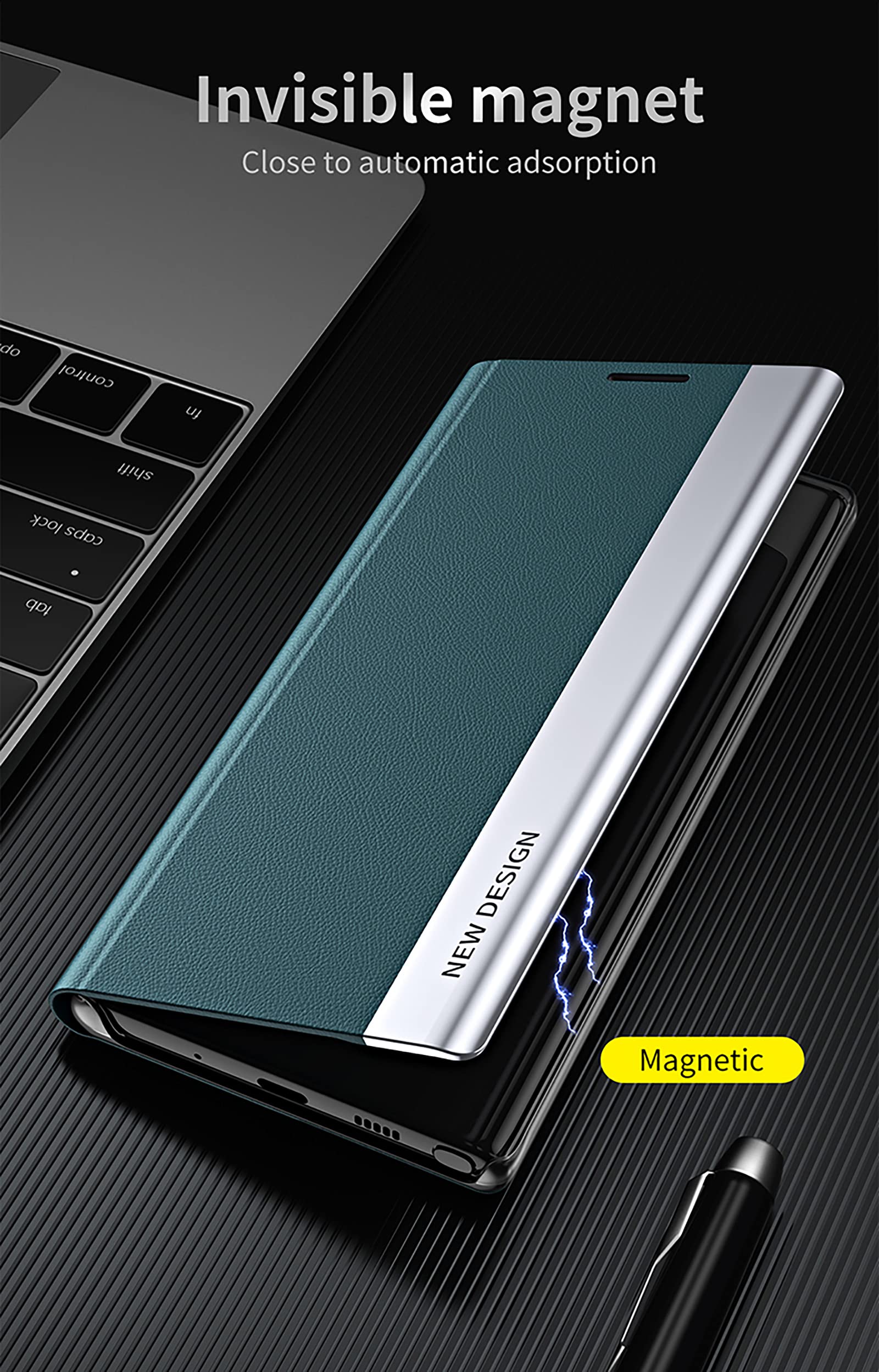 NEINEI Cover per iPhone 13 Pro,Custodia Folio Placcatura in Pelle con