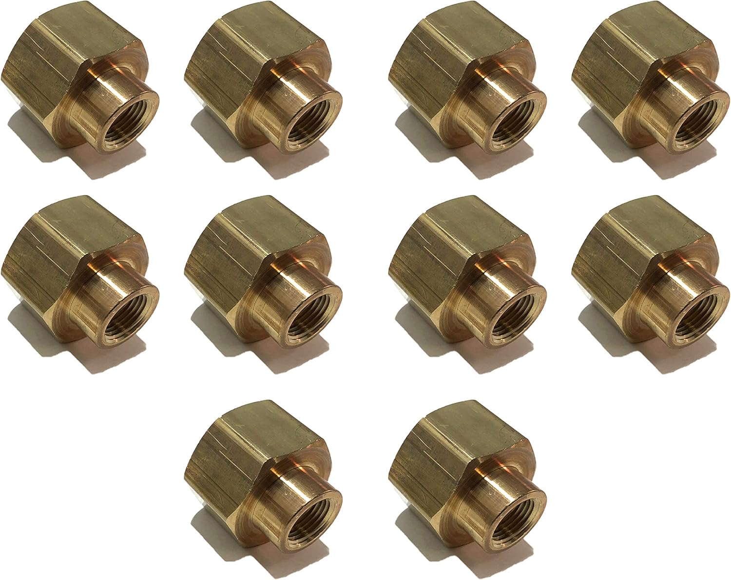 Brass REDUCING Coupling 3/4" X 3/8" Female NPT FNPT Fuel/AIR/Water/Oil/Gas WOG (Qty 01)