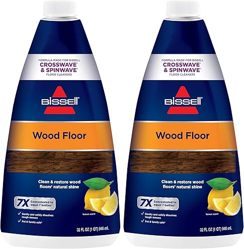 Bissell Crosswave Fórmula de limpieza de suelos de madera, 32 onzas, 1929, 32 onzas líquidas (paquete de 2), rojo