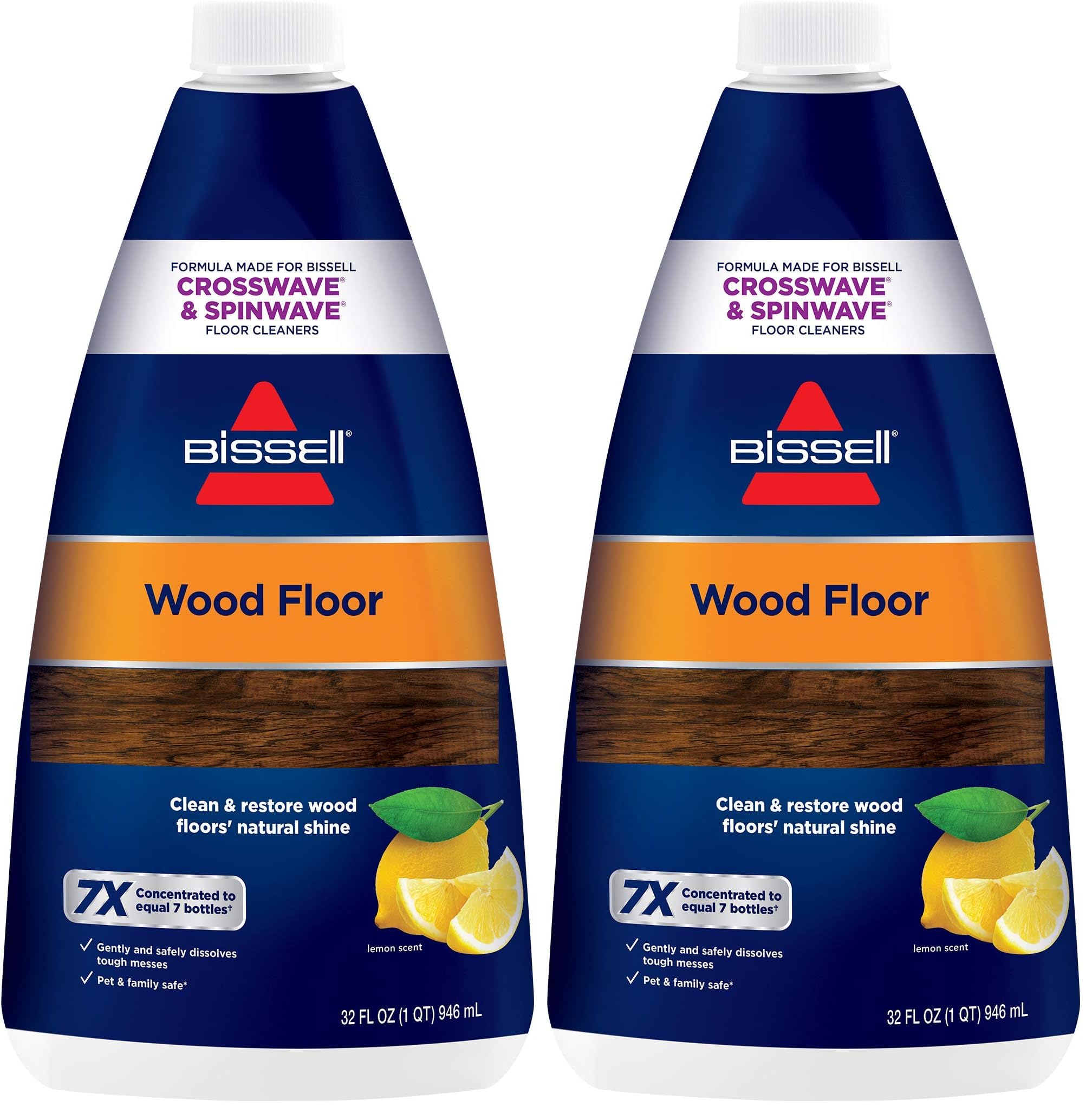 Bissell Crosswave Wood Floor Cleaning Formula, 32 oz. 1929, 32 Fl Oz (Pack of 2), RED