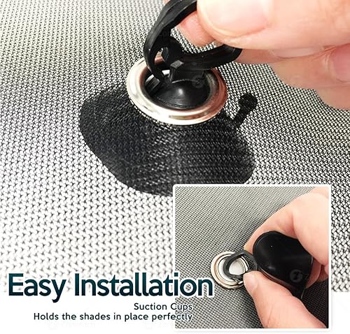 Miniatura 6 de Zone Tech parasol de malla para vidrios laterales de alta calidad, 2 unidades