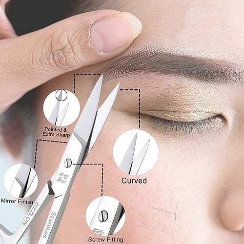 Miniatura 22 de Tijeras para cutículas con hoja curvada extrafina, tijeras extra delgadas para el cuidado de cutículas, tijeras profesionales de manicura con punta