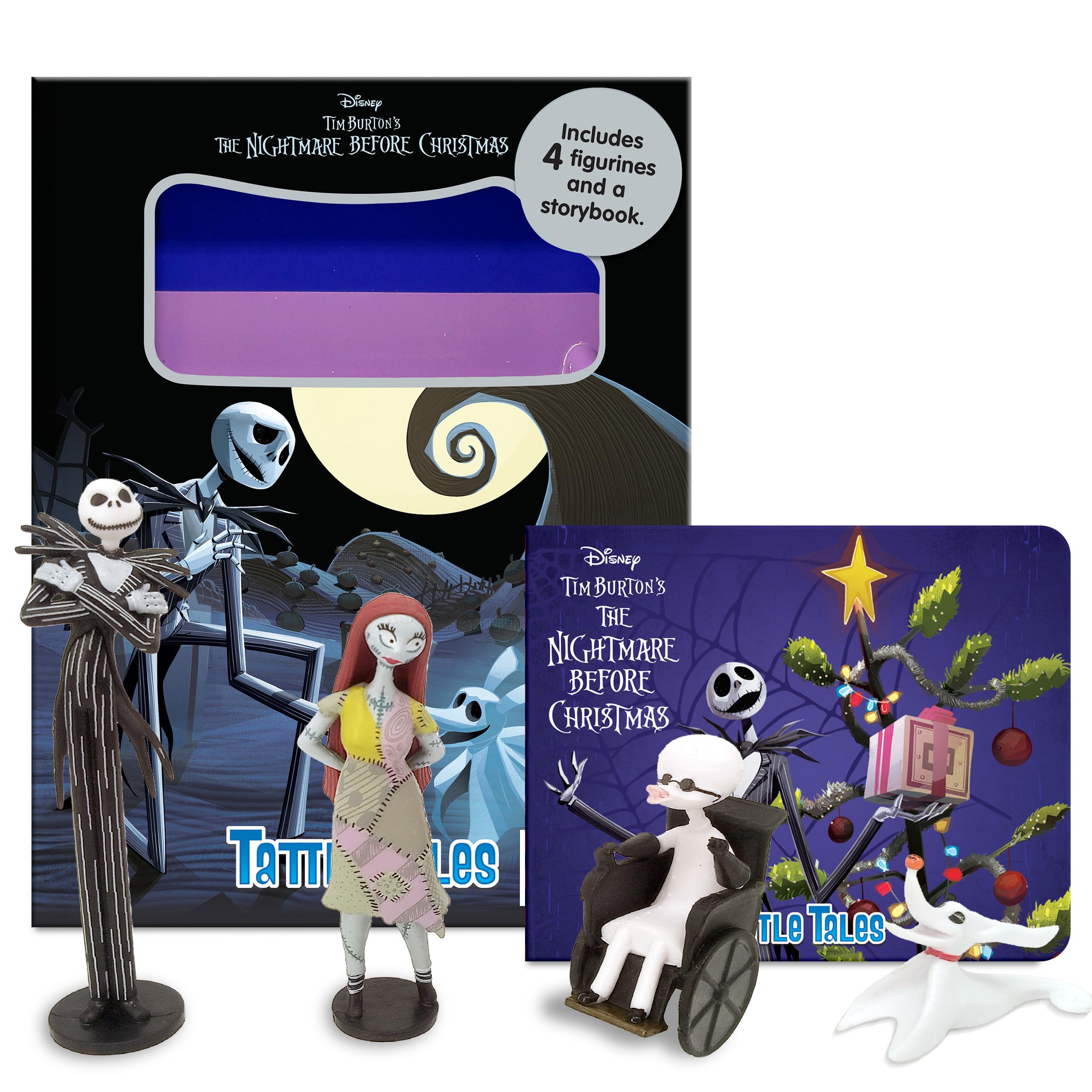 Disney Nightmare Before Christmas Tattle Tales - Activity Books for kids, 12-page storybook, 4 figurines
