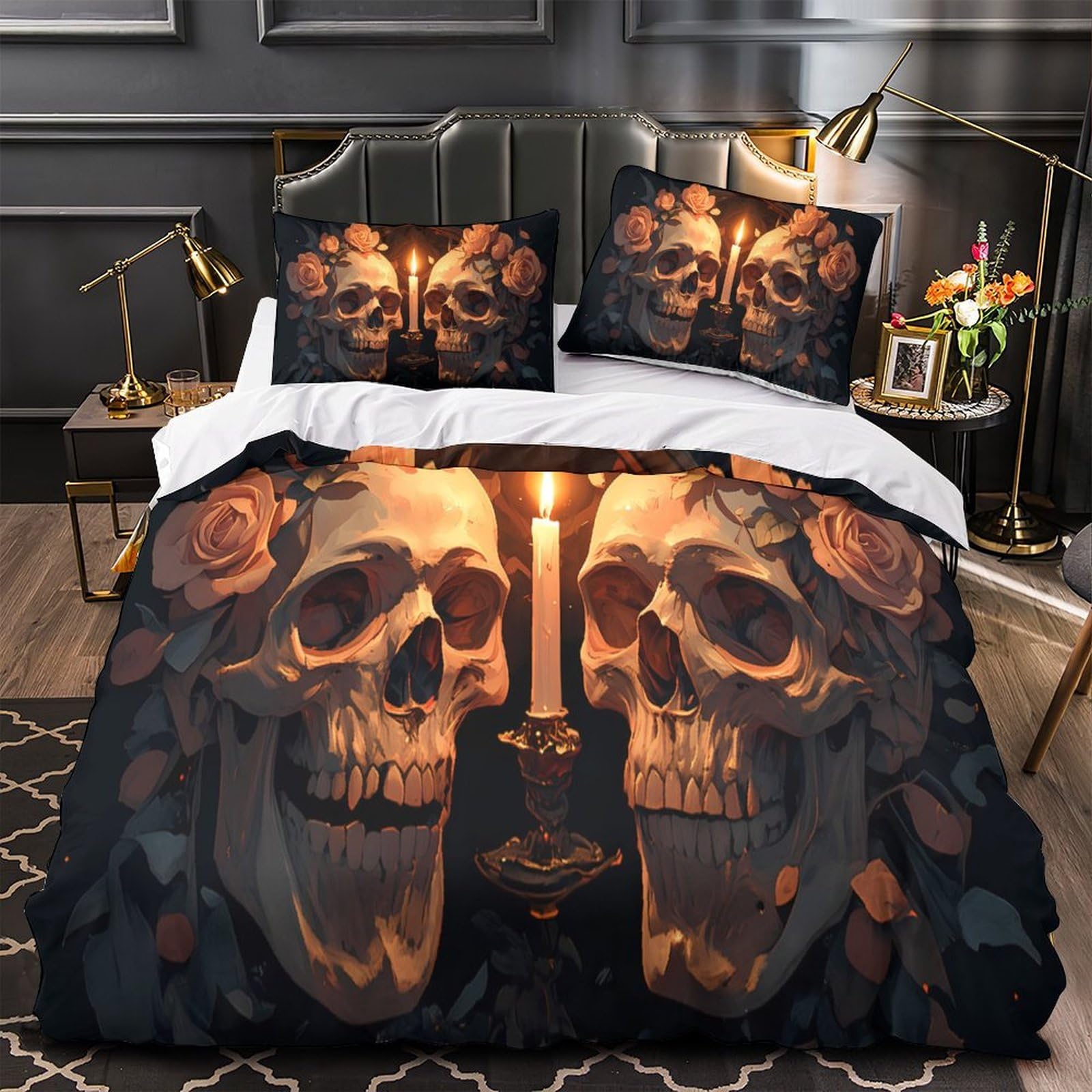 Parure de lit gothique 140x200 pour relooker une chambre d'ado style romantisme sombre