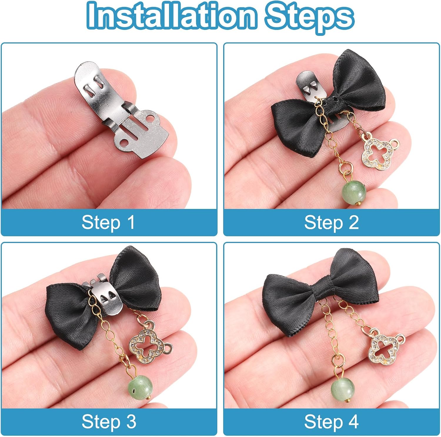 PATIKIL 19x31mm Flat Blank Shoe Clips Shoe Supplies Embellishments 10Pcs image 4