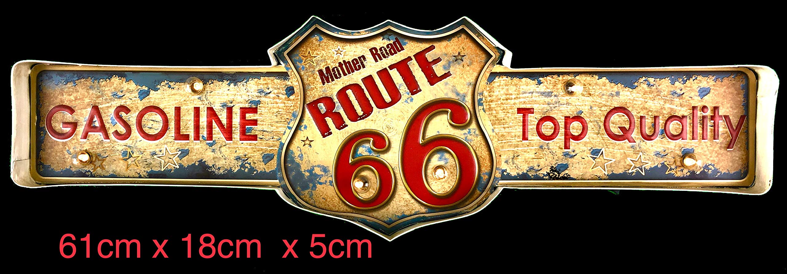 Cartello in latta personalizzato Route 66: decorazione vintage