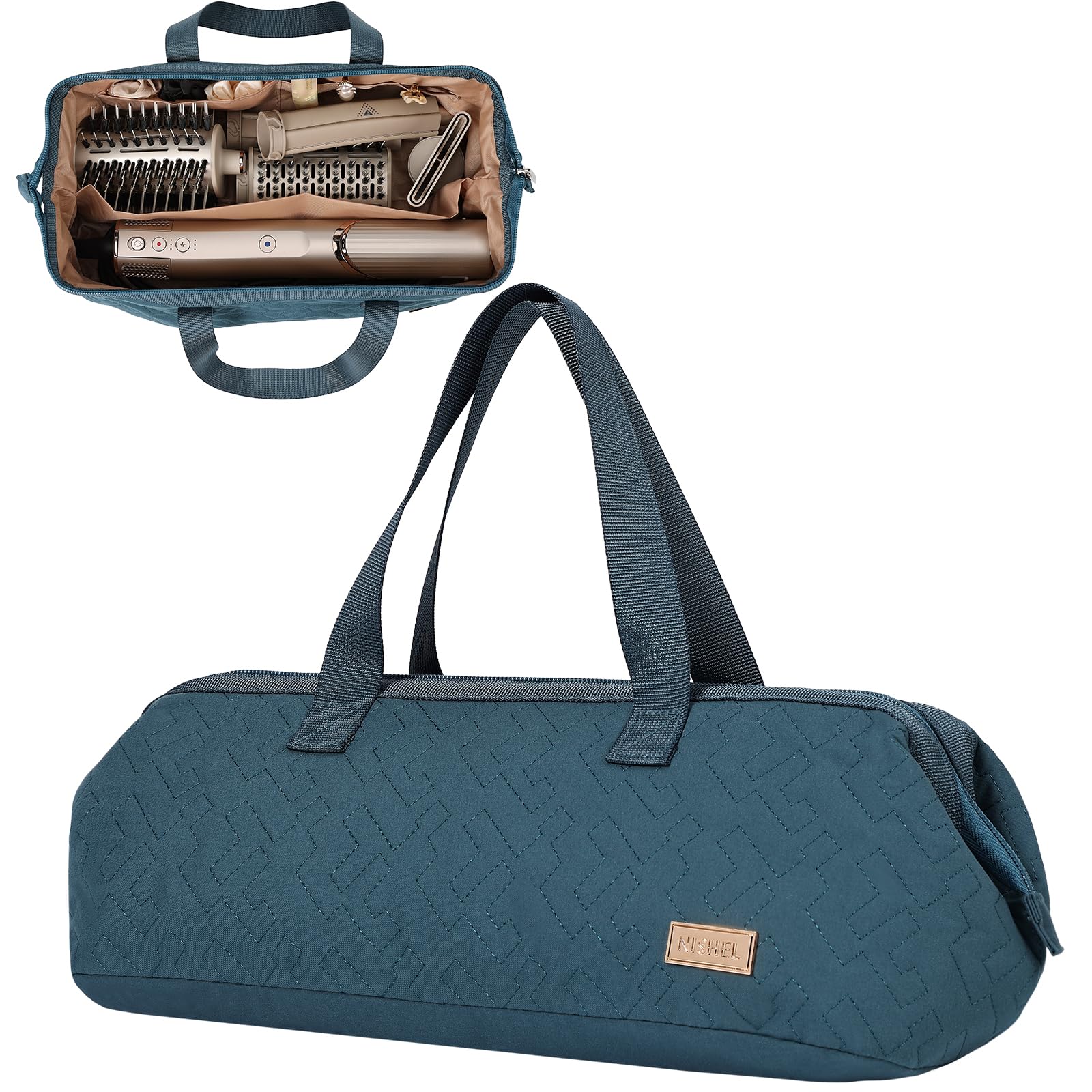 NISHEL Hair Tools Travel Carrying Bag Portable Hair Air Wrap Dryer Case Hair Dryer Curling Iron Airstraight Attachment