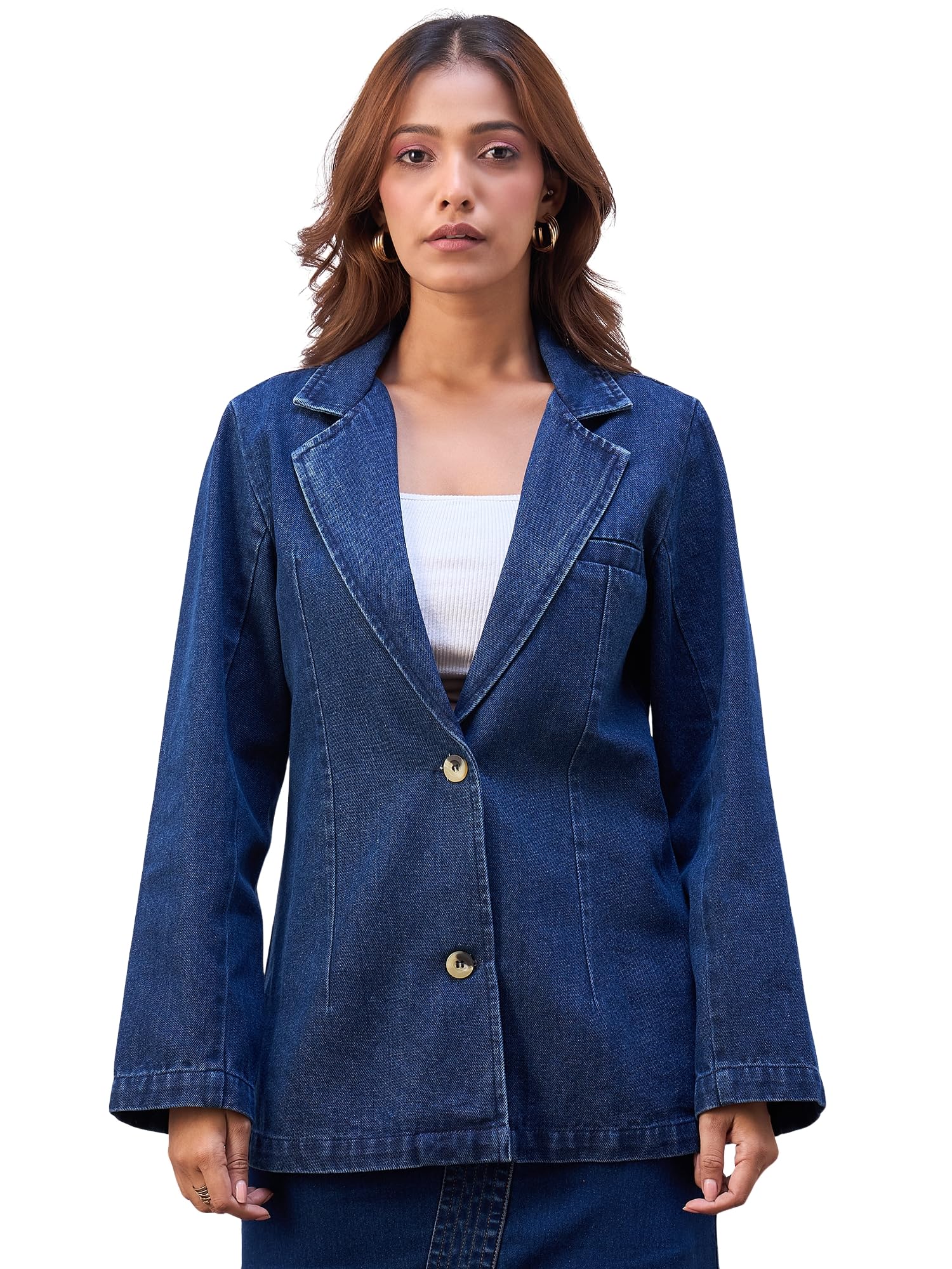 stylestone Women's Denim Blazer Coat-picture-32