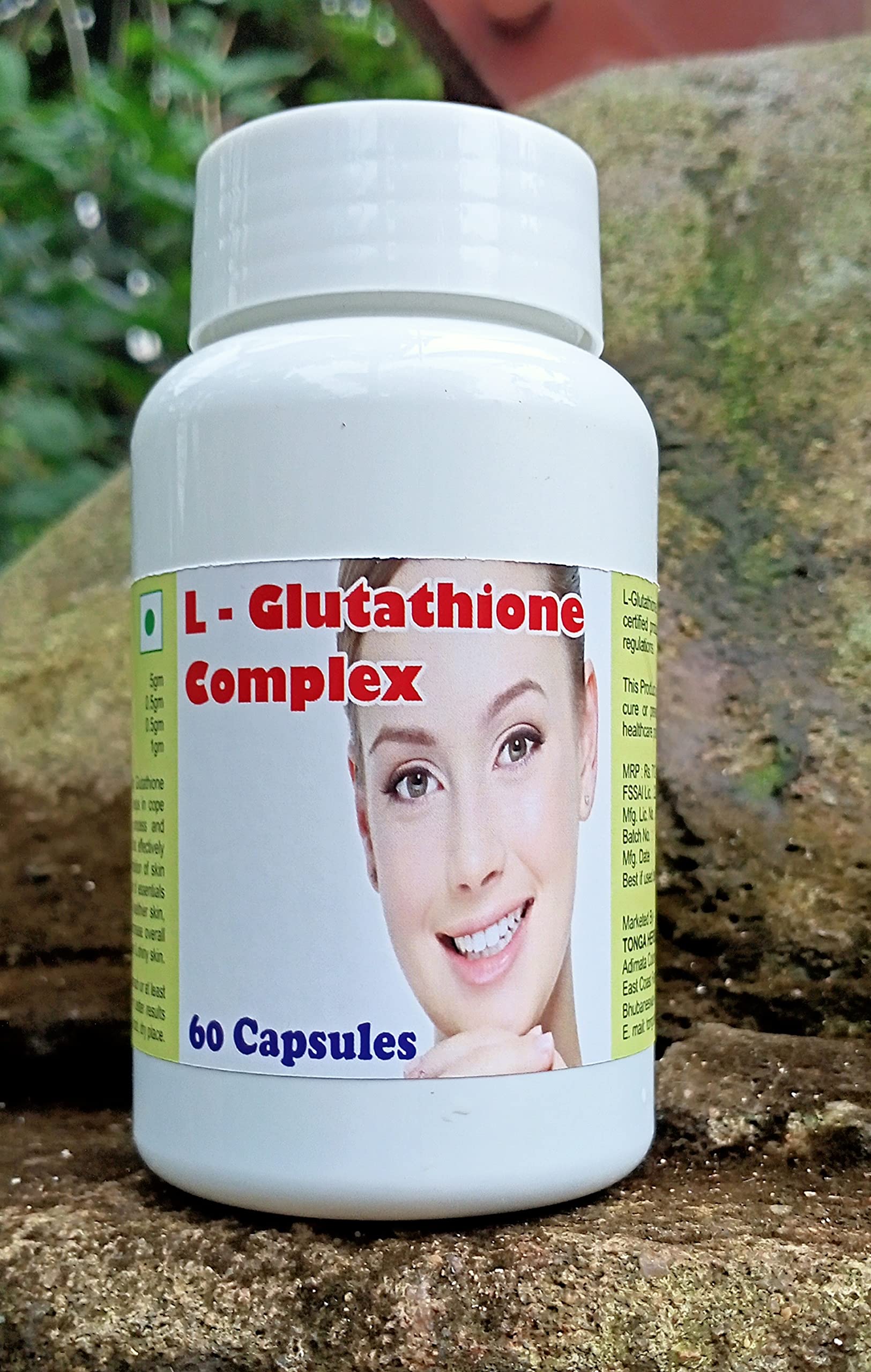 L GLUTATHIONE COMPLEX CAPSULES - 60 CAPSULES {GET 1 BOTTLE L GLUTATHIONE COMPLEX 50ML DROPS FREE}