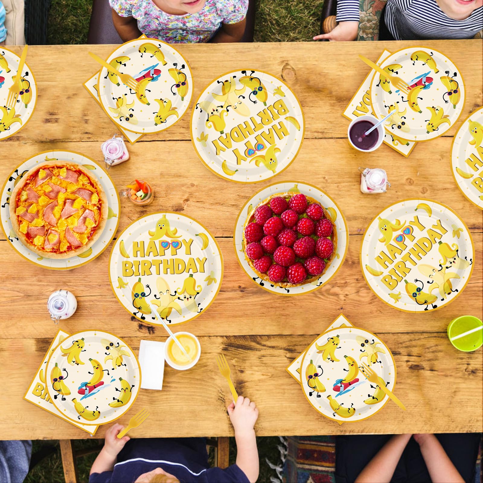 Banana Birthday Party Plates - 96 Pack -8