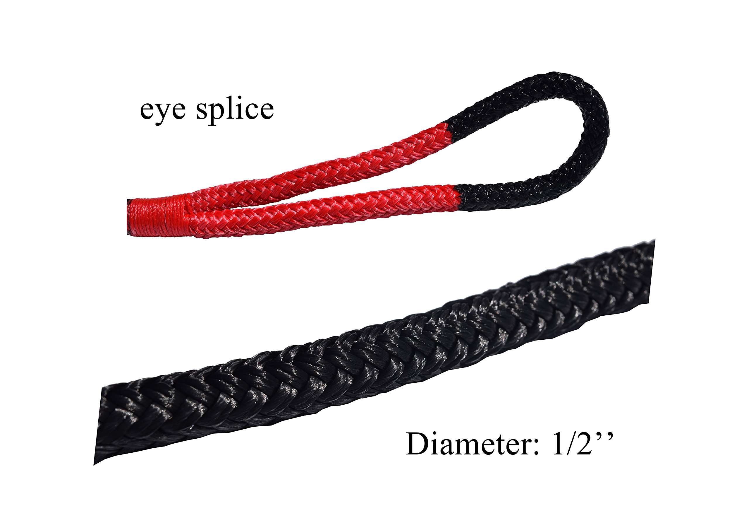 Yankum Recovery Ropes Kinetic Recovery Rope - 1in X 20ft - 48,000lbs ...