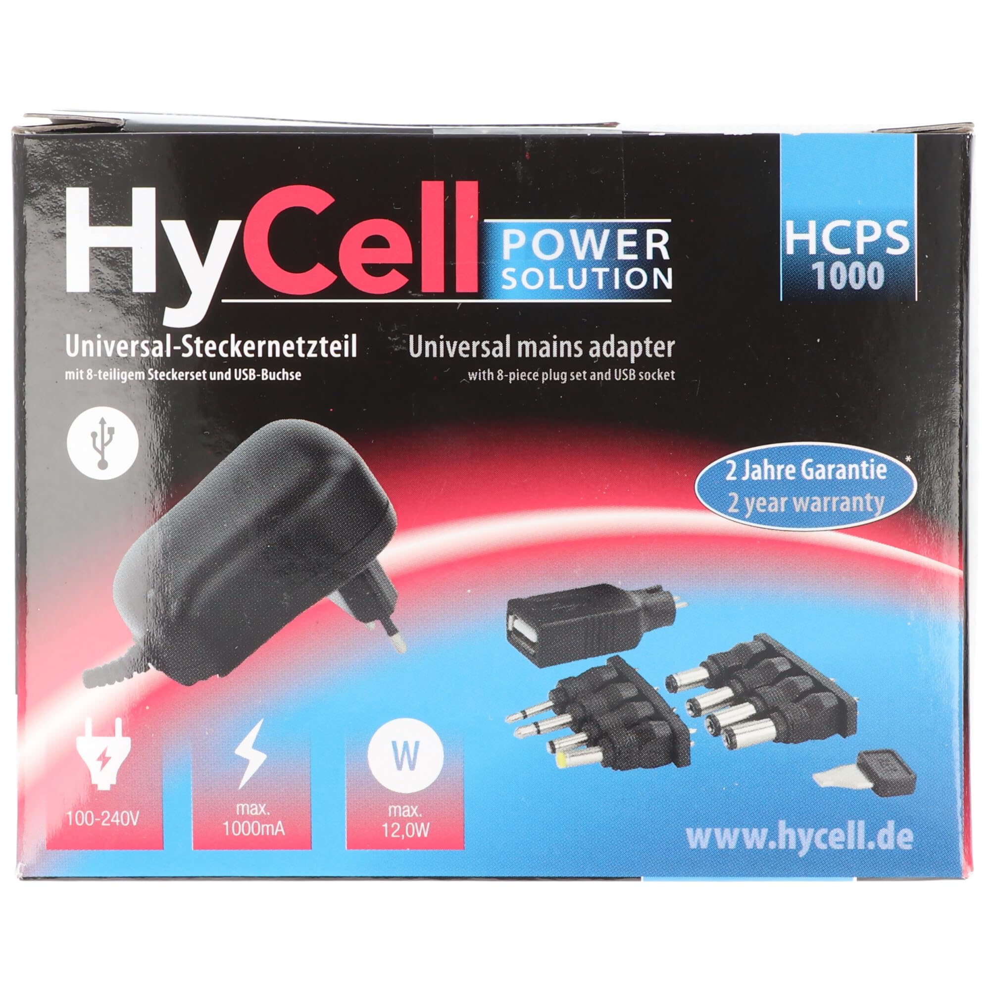 AccuCell Bloc d'alimentation universel avec connecteur de batterie 9 V, parfait pour remplacer les piles ou batteries classiques de 9 V