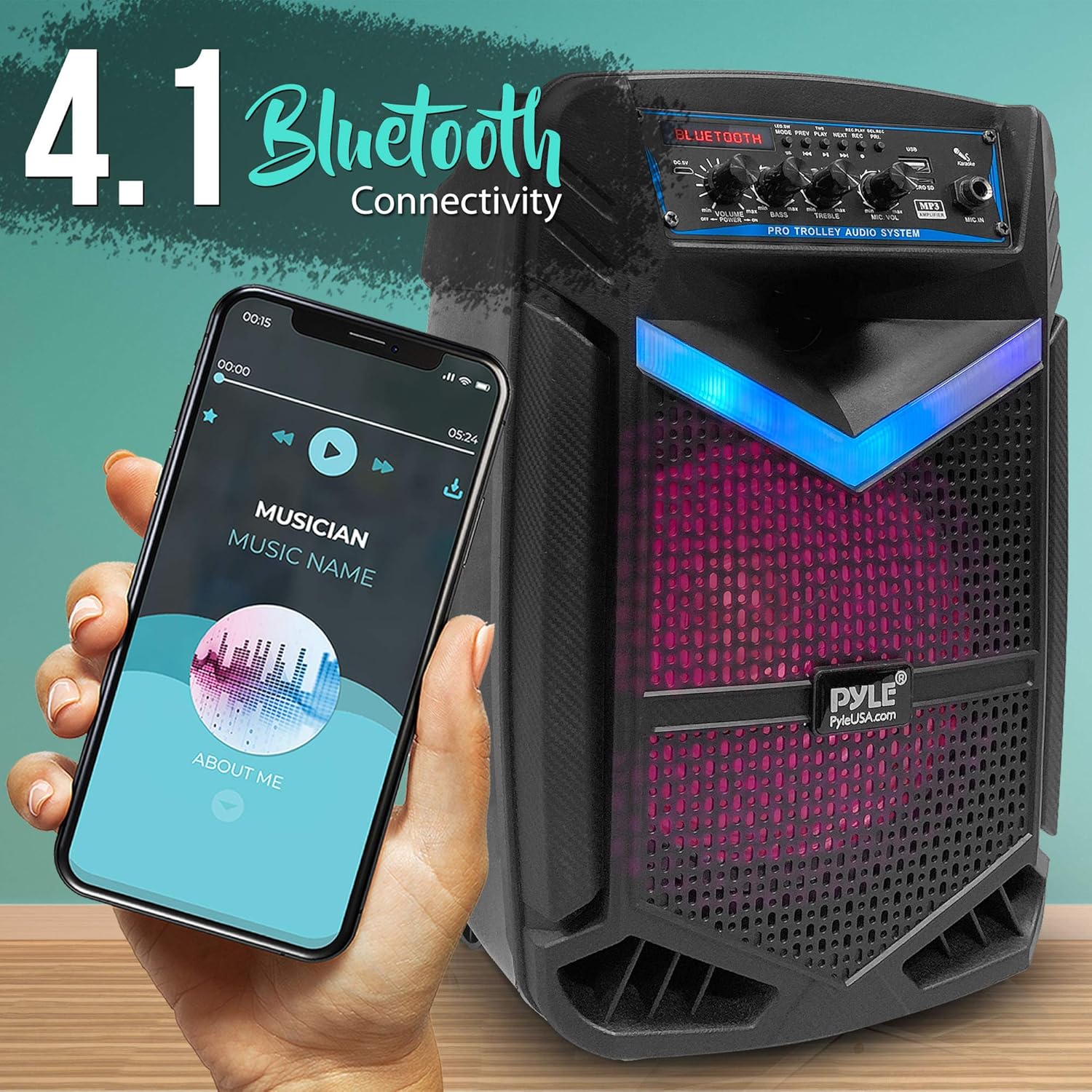 🔥 Hot Deals Portable Bluetooth PA Speaker System - 400W Rechargeable Outdoor Bluetooth Speaker Portable PA System w/ 8” Subwoofer 1” Tweeter, Recording Function, Mic In, Party Lights USB/SD, Radio - Pyle PPHP842B Best Cyber Monday 🔥 Portable Bluetooth PA Speaker System - 400W Rechargeable Outdoor Bluetooth Speaker Portable PA System w/ 8” Subwoofer 1” Tweeter, Recording Function, Mic In, Party Lights USB/SD, Radio - Pyle PPHP842B