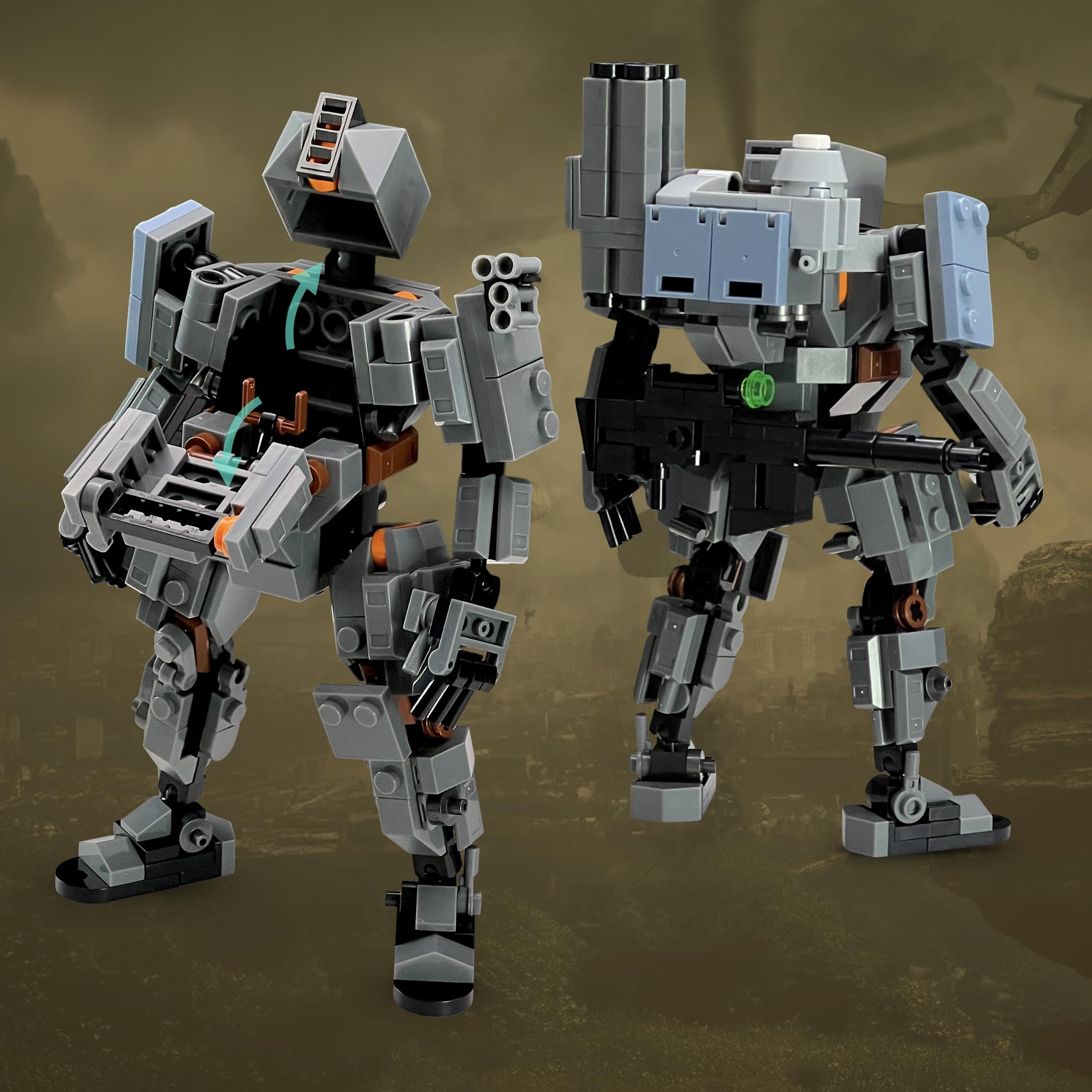 MyBuild Armed Forces Alpha Fire Support 6021 – Mécha Tactique de Soutien Lourd avec Lance‑Missiles Épaule & Drone de Combat | Kit de Construction Robot Dynamique | 14 Ans et Plus