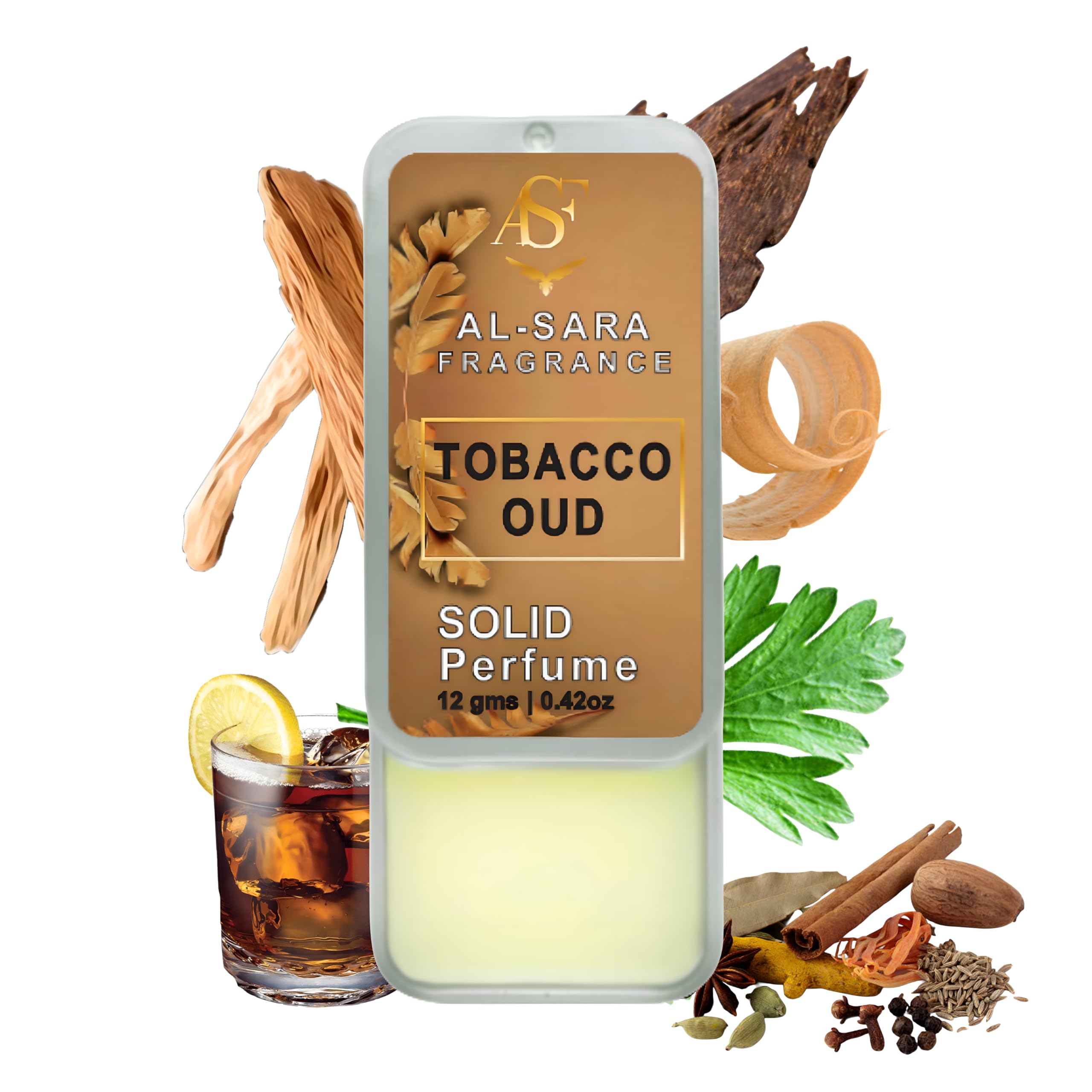 Al Sara Fragrance™ Tobacco Oud Solid Perfume | Alcohol-Free, Long-Lasting Woody & Smoky Fragrance | 12g Non-Greasy Solid Perfume for Men & Women | Portable & Travel-Friendly Cologne