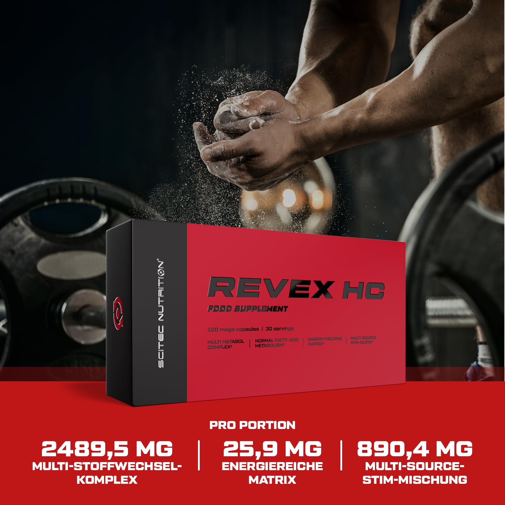 Scitec Nutrition Revex HC | L-Carnitin | HCA | CLA | Aminosäuren | Pflanzenextrakte | Vitamine und Mineralien | mit Koffein, 120 Mega-Kapseln